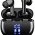 Wireless Earbuds Bluetooth Ear Buds - 40H Playtime Stereo Bluetooth Headphones LED Display IPX7 Waterproof in-Ear Earphones with Mic Compatible with iPhone Android Phone, Black